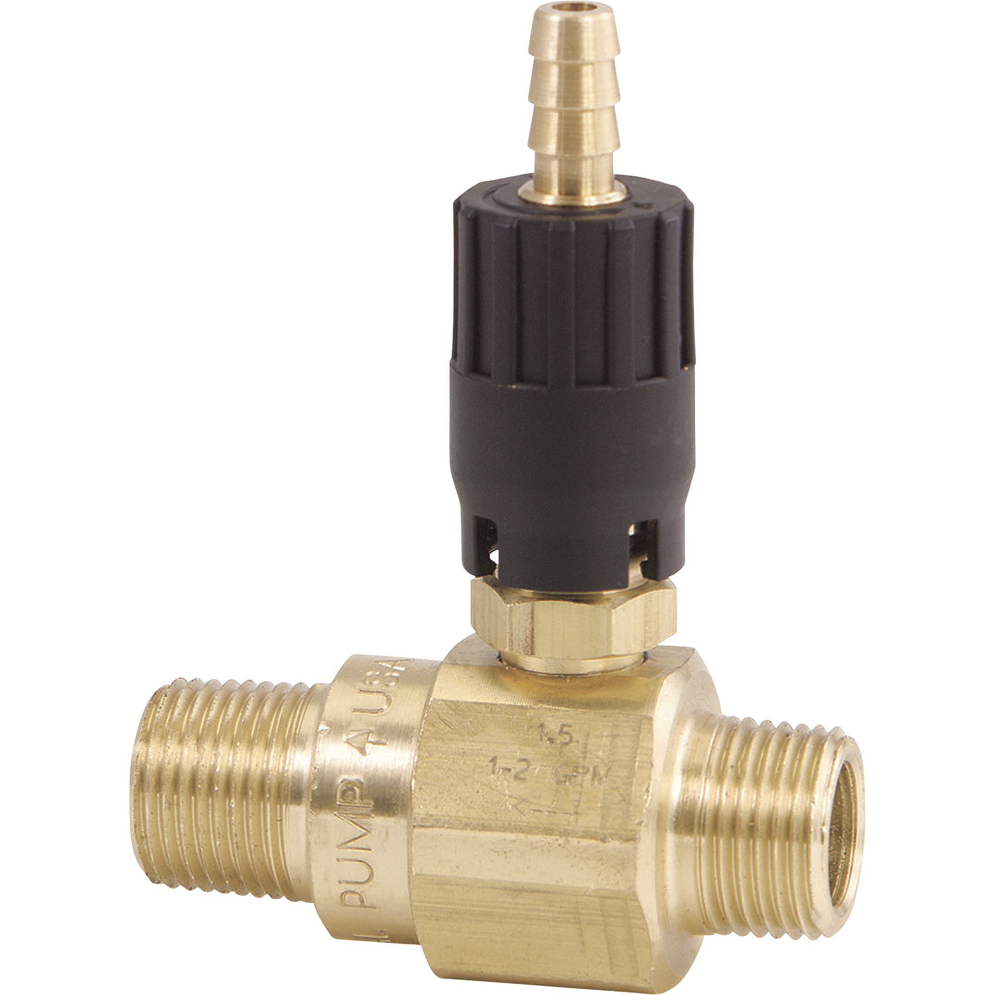 NorthStar Quick-Connect Pressure Washer Detergent Injector, 4500 PSI, 2.1mm Orifice, 3/8in. QC-F Inlet x 3/8in. QC-M Outlet